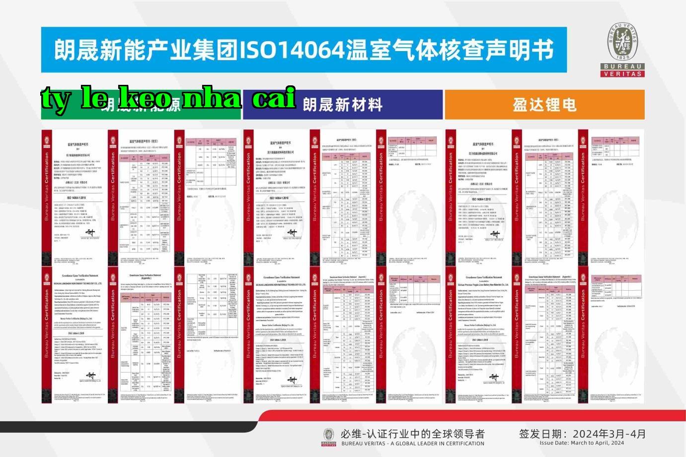 Tuyên bố xác minh khí nhà kính nhóm ngành năng lượng mới Langsheng theo ISO14064